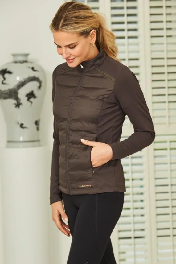 Sosandar Chocolate Brown Ultimate Hybrid Padded Jacket Chocolate Brown Women Activewear