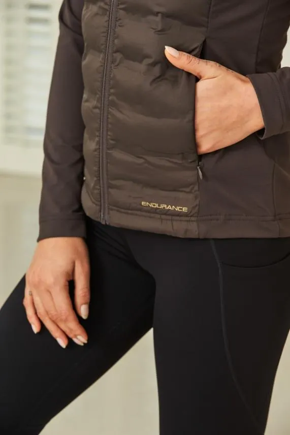 Sosandar Chocolate Brown Ultimate Hybrid Padded Jacket Chocolate Brown Women Activewear
