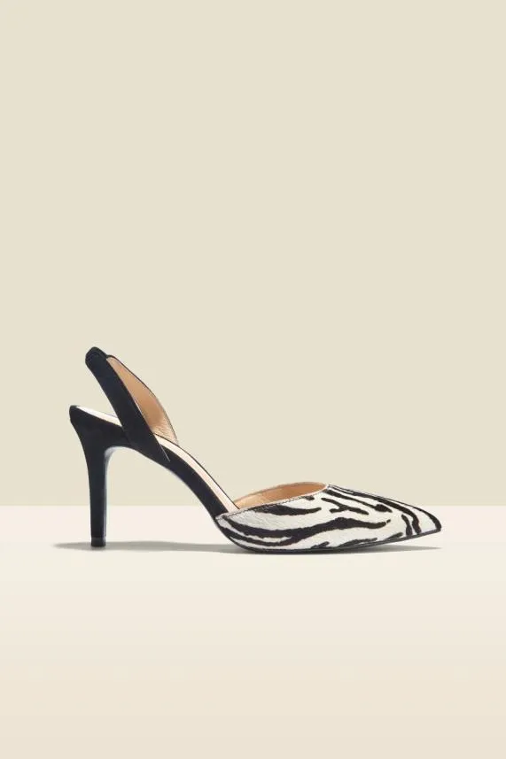 Sosandar Ciara Zebra Print Court Shoe Women Mid Heels