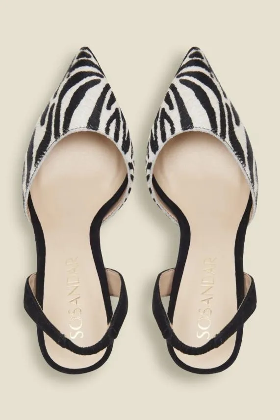 Sosandar Ciara Zebra Print Court Shoe Women Mid Heels
