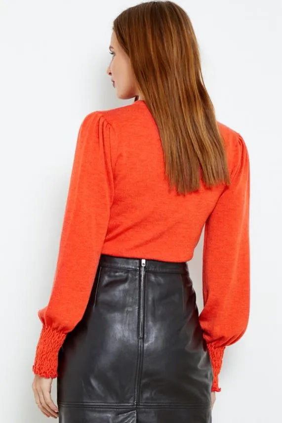 Sosandar Coral Pointelle Fine Knit Jumper Coral Women Knitwear