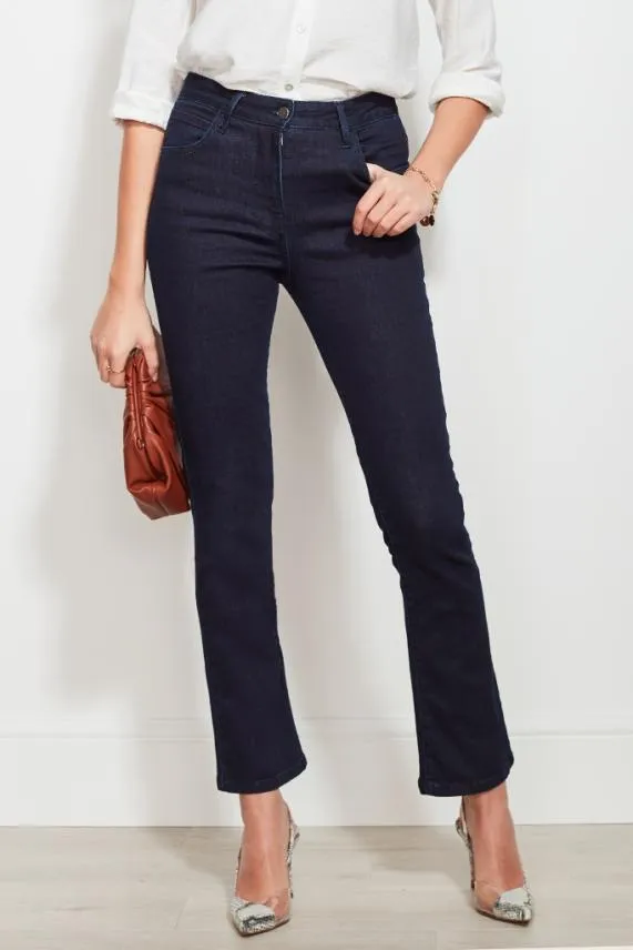 Sosandar Dark Indigo Slim Bootcut Jeans Dark Indigo Women Jeans and Jeggings