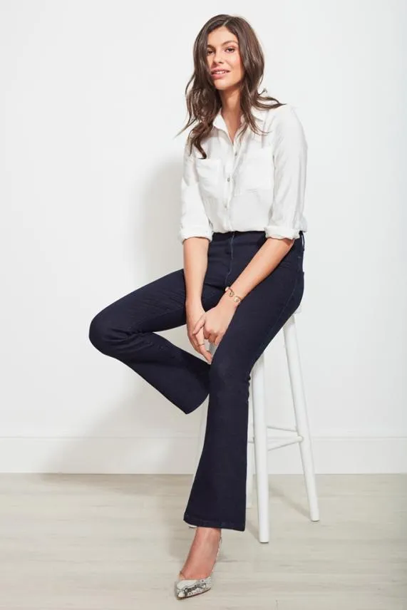 Sosandar Dark Indigo Slim Bootcut Jeans Dark Indigo Women Jeans and Jeggings