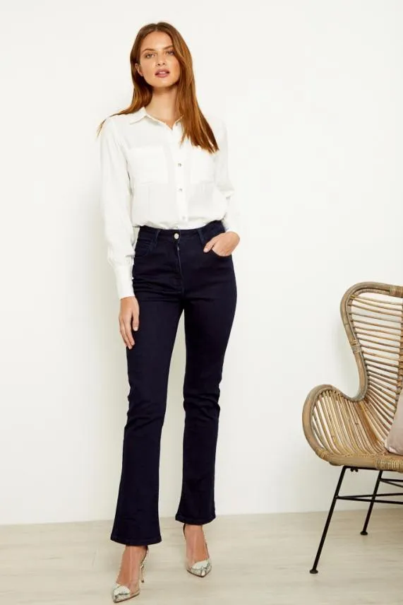 Sosandar Dark Indigo Slim Bootcut Jeans Dark Indigo Women Jeans and Jeggings
