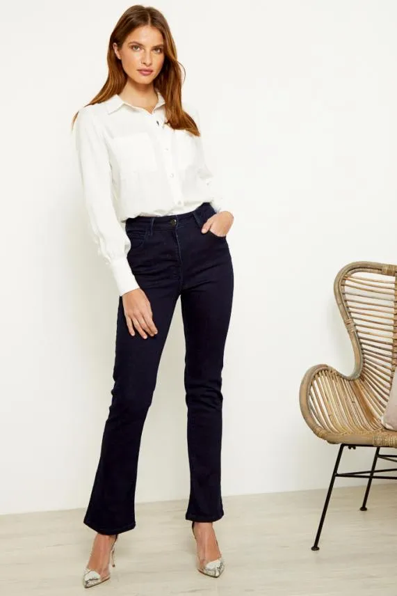 Sosandar Dark Indigo Slim Bootcut Jeans Dark Indigo Women Jeans and Jeggings