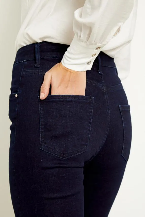 Sosandar Dark Indigo Slim Bootcut Jeans Dark Indigo Women Jeans and Jeggings