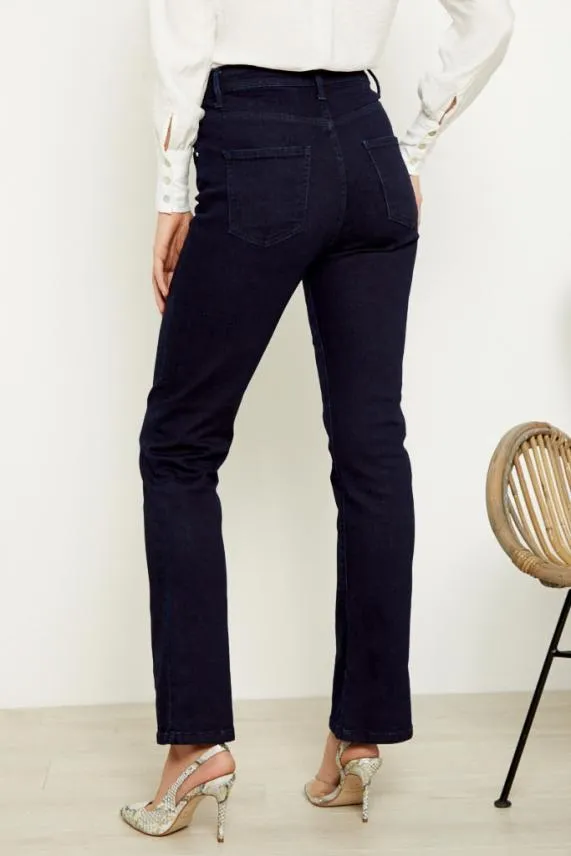 Sosandar Dark Indigo Slim Bootcut Jeans Dark Indigo Women Jeans and Jeggings