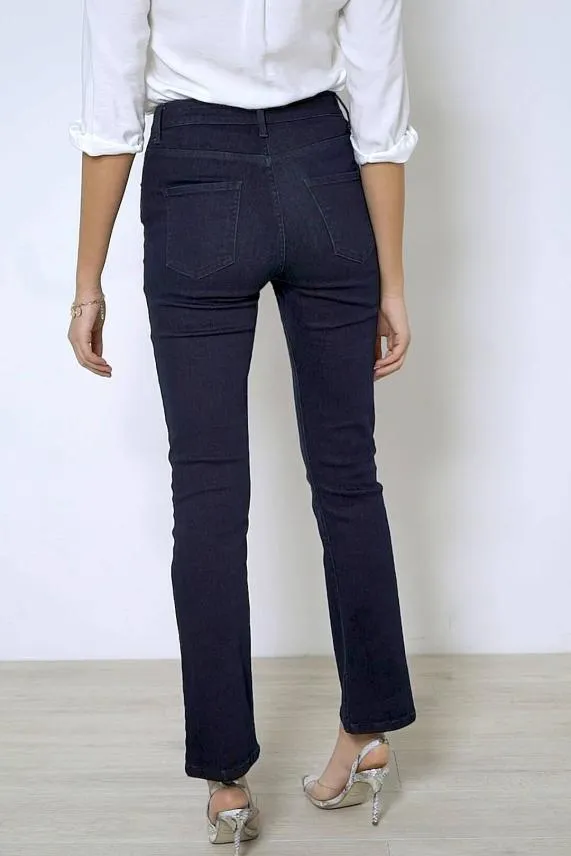 Sosandar Dark Indigo Slim Bootcut Jeans Dark Indigo Women Jeans and Jeggings