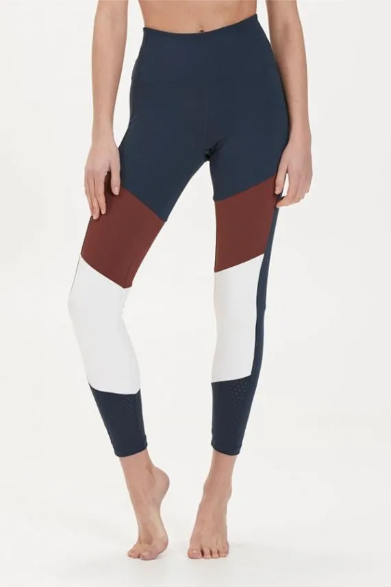 Sosandar Dark Sapphire and Burgundy Colourblock High Waisted Body Sculpting Leggings Burgundy Women Activewear Sosandar Dark Sapphire and Burgundy Colourblock High Waisted Body Sculpting Leggings Burgundy Women Activewear