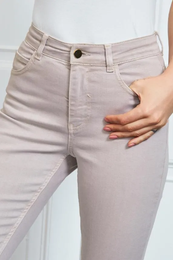 Sosandar Ecru Perfect Skinny Jeans Women Jeans and Jeggings