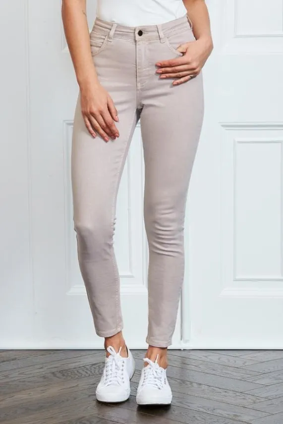 Sosandar Ecru Perfect Skinny Jeans Women Jeans and Jeggings