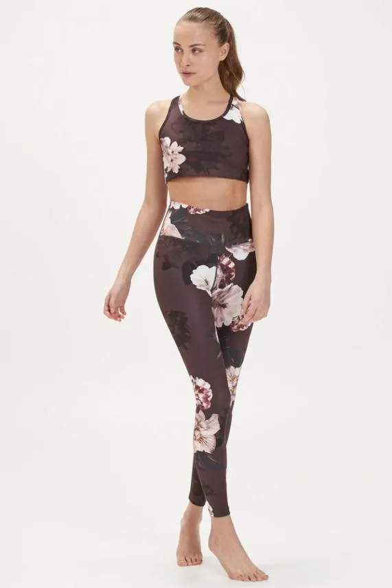 Sosandar France Black Floral Racerback Sports Bra Black Women Activewear