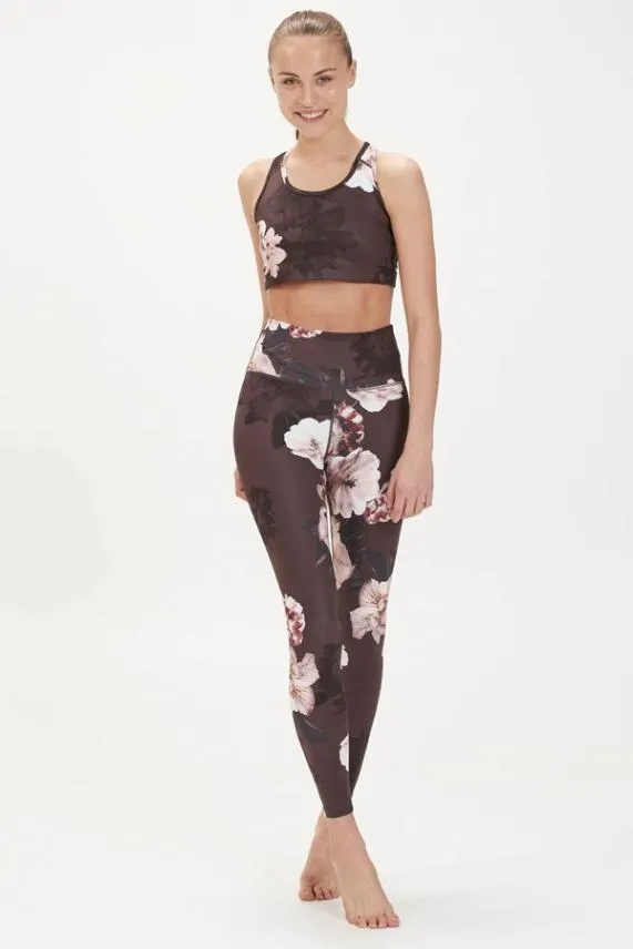 Sosandar France Black Floral Racerback Sports Bra Black Women Activewear