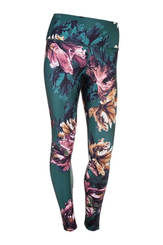 Sosandar France Green Floral High Waisted Activewear Leggings Green Women Activewear Sosandar France Green Floral High Waisted Activewear Leggings Green Women Activewear