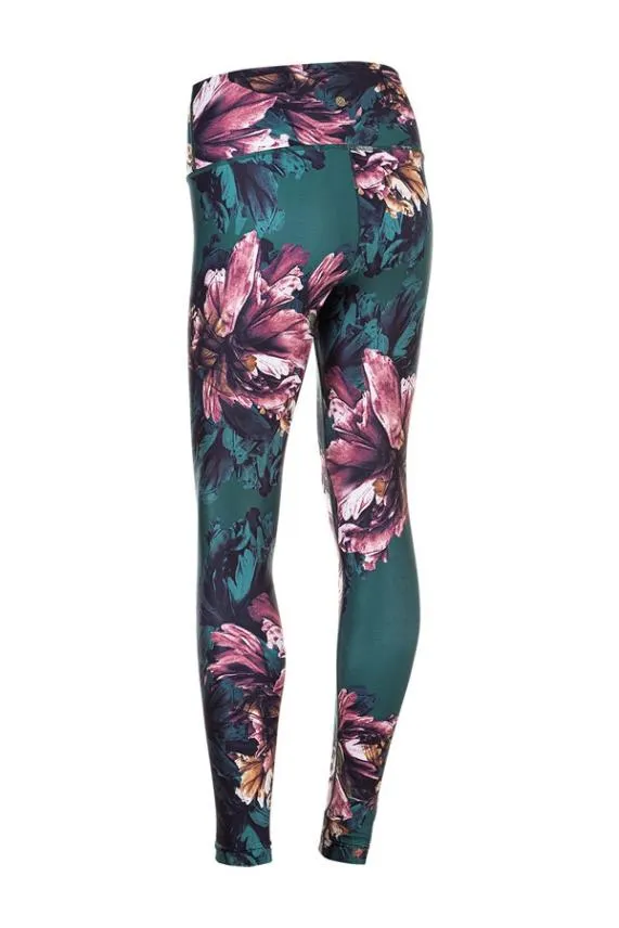 Sosandar France Green Floral High Waisted Activewear Leggings Green Women Activewear