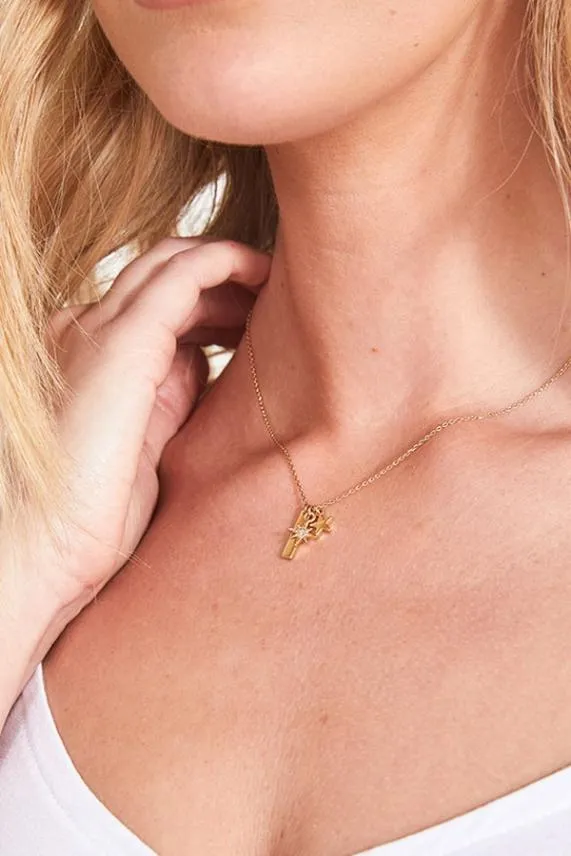 Sosandar Gold Plated Dainty Stars Necklace Women Jewellery