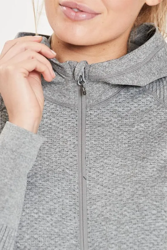 Sosandar Grey Essential Seamless Hooded Activewear Jacket Grey Women Activewear