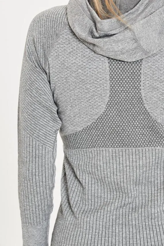 Sosandar Grey Essential Seamless Hooded Activewear Jacket Grey Women Activewear