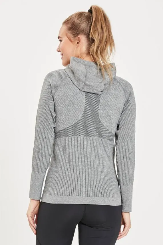Sosandar Grey Essential Seamless Hooded Activewear Jacket Grey Women Activewear