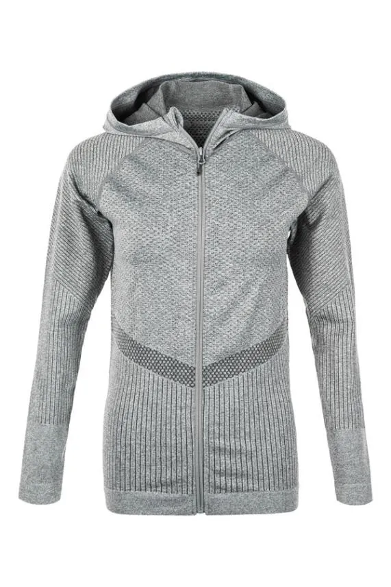 Sosandar Grey Essential Seamless Hooded Activewear Jacket Grey Women Activewear