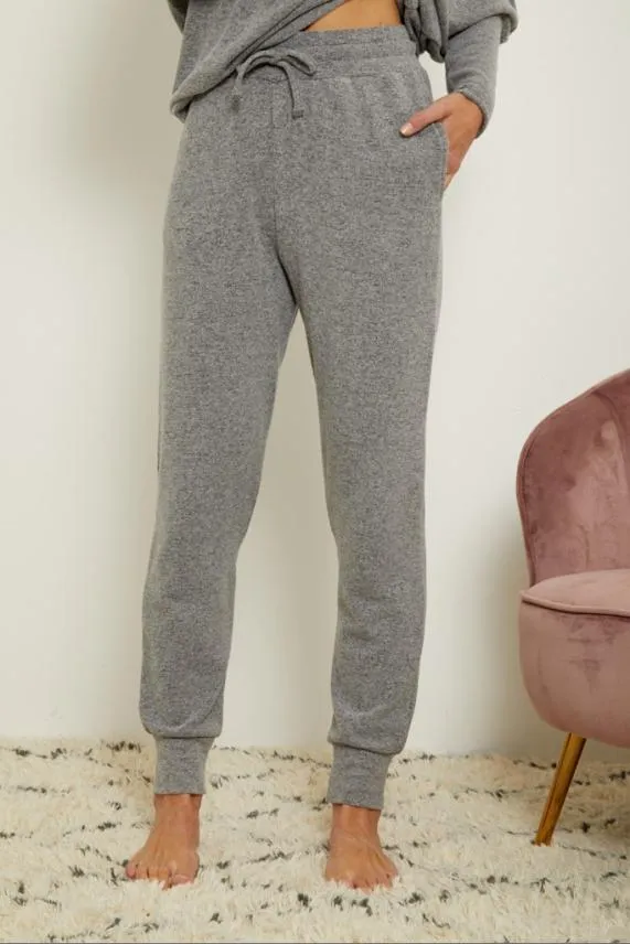 Sosandar Grey Super Soft Loungewear Joggers Grey Women Nightwear