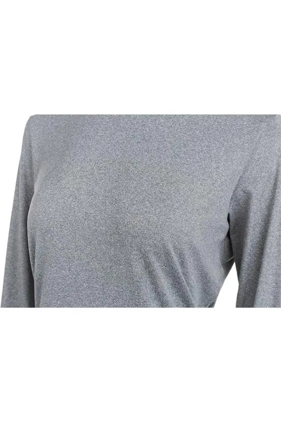 Sosandar Grey Super Stretch Long Sleeve Activewear T Shirt Grey Women Loungewear