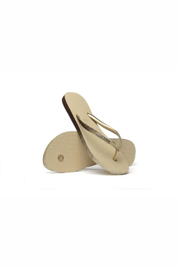 Sosandar Havaianas Gold Glitter Detail Slim Flip Flops Women Sandals and Flip Flops