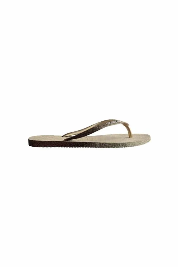 Sosandar Havaianas Gold Glitter Detail Slim Flip Flops Women Sandals and Flip Flops