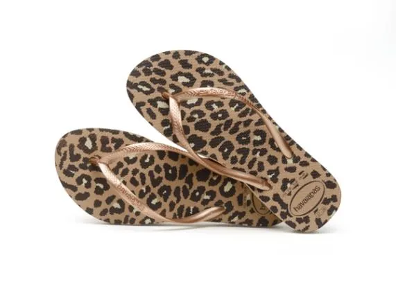 Sosandar Havaianas Leopard Print Flatform Flip Flops Women Sandals and Flip Flops