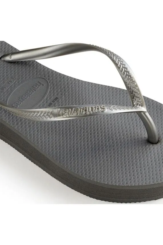 Sosandar Havaianas Steel Grey Flatform Flip Flops Grey Women Sandals and Flip Flops