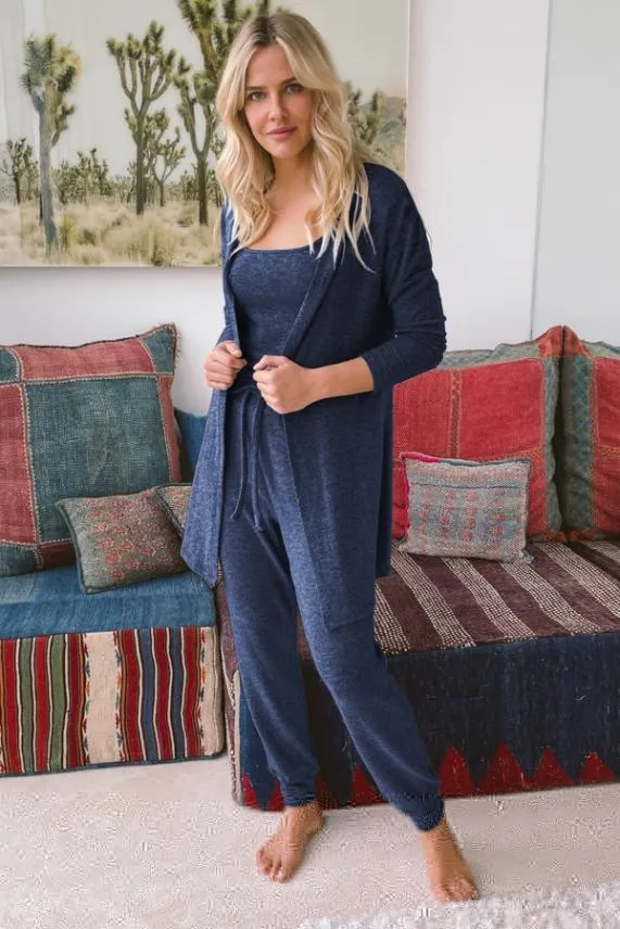 Sosandar Indigo Super Soft Loungewear Vest Top Indigo Women Loungewear
