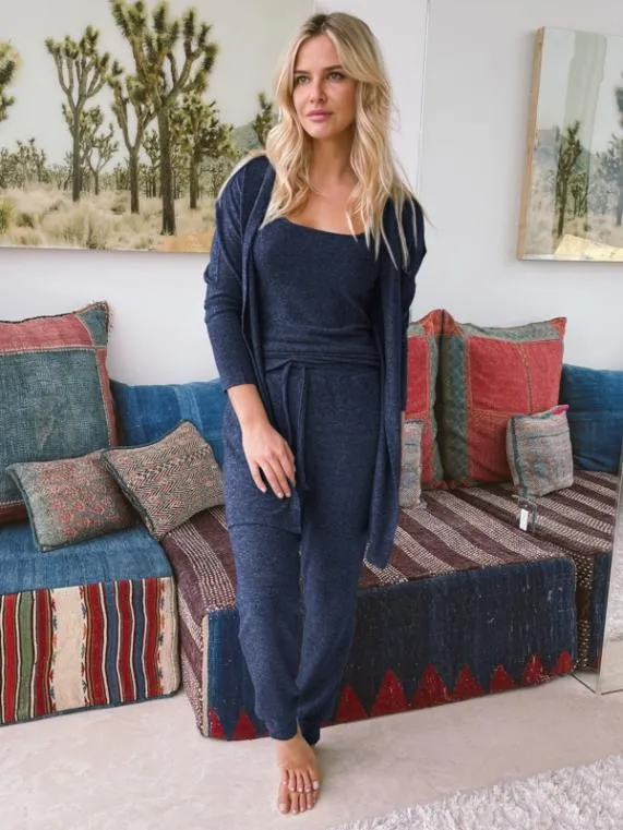 Sosandar Indigo Super Soft Loungewear Vest Top Indigo Women Loungewear