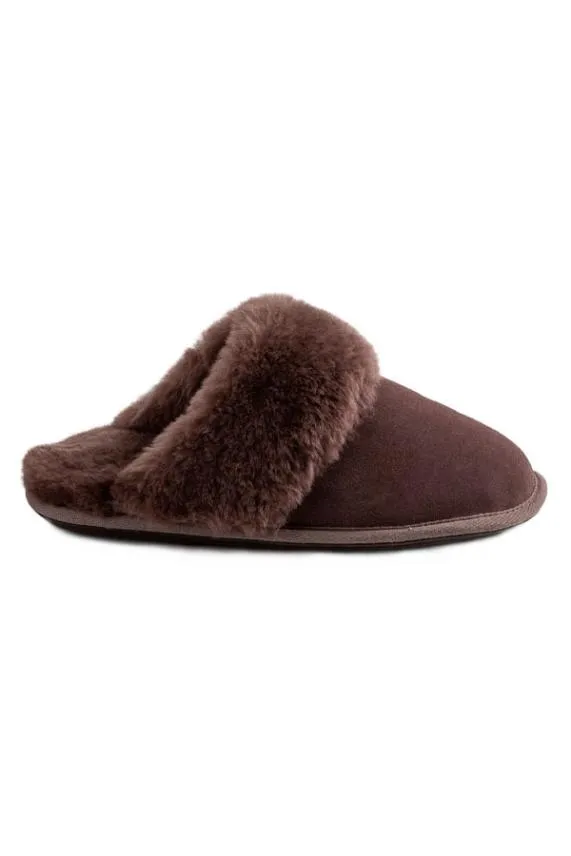 Sosandar Just Sheepskin Chocolate Brown Suede Mule Slippers Chocolate Brown Women Slippers Sosandar Just Sheepskin Chocolate Brown Suede Mule Slippers Chocolate Brown Women Slippers