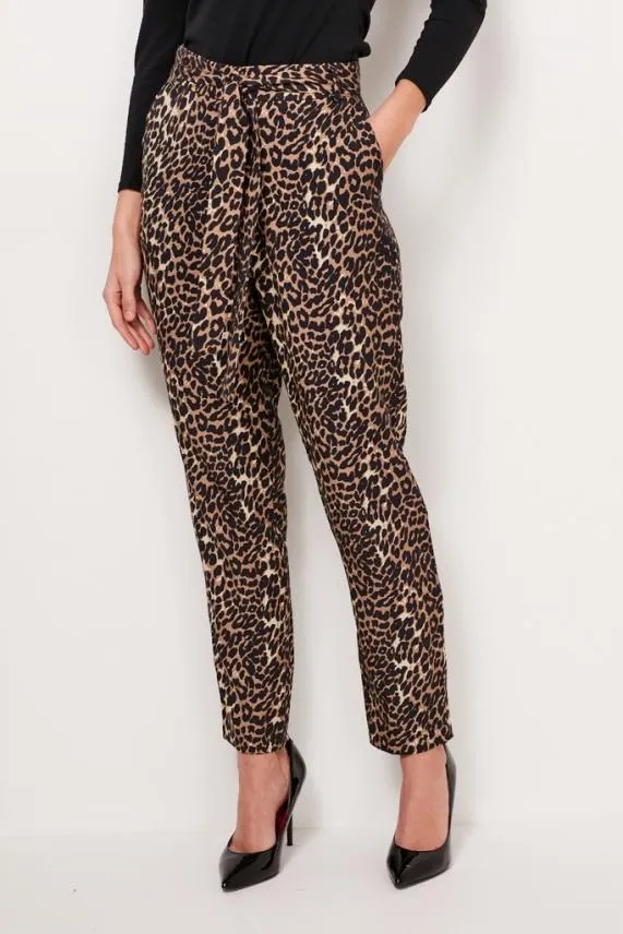 Sosandar Leopard Print Belted Trousers Women Trousers and Leggings Sosandar Leopard Print Belted Trousers Women Trousers and Leggings