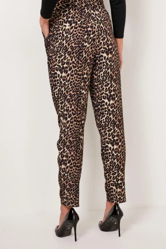 Sosandar Leopard Print Belted Trousers Women Trousers and Leggings Sosandar Leopard Print Belted Trousers Women Trousers and Leggings