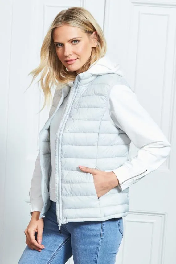 Sosandar Light Grey Padded Gilet With Pockets Light Grey Women Activewear