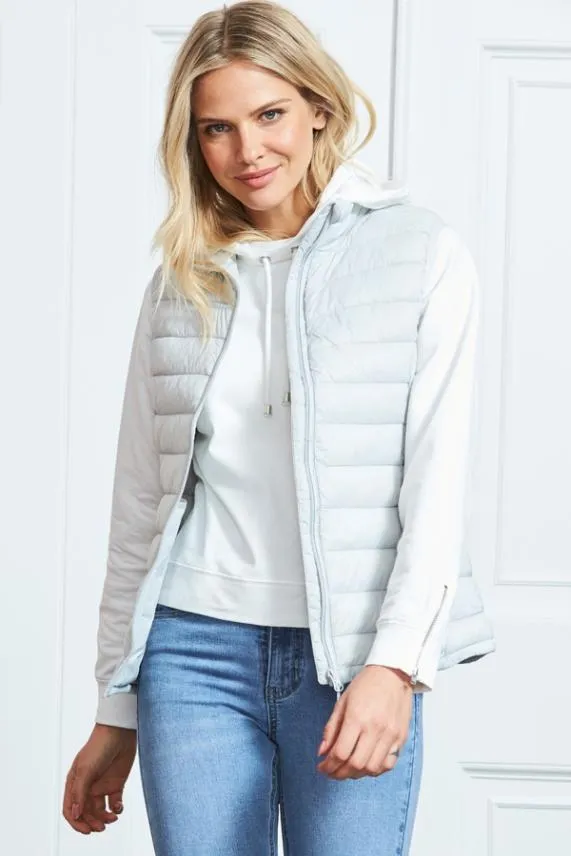 Sosandar Light Grey Padded Gilet With Pockets Light Grey Women Activewear