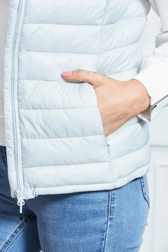 Sosandar Light Grey Padded Gilet With Pockets Light Grey Women Activewear