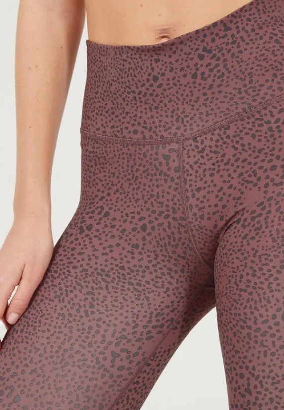 Sosandar Mauve and Grey Spot High Waisted Perfect Body Sculpting Activewear Leggings Mauve Grey Women Activewear