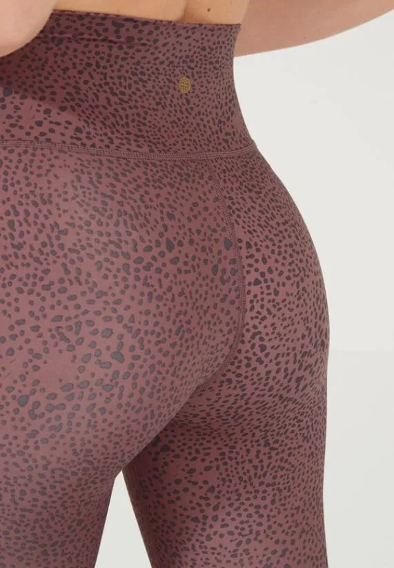 Sosandar Mauve and Grey Spot High Waisted Perfect Body Sculpting Activewear Leggings Mauve Grey Women Activewear