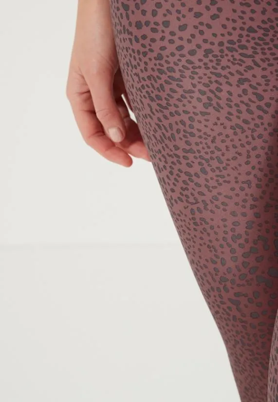Sosandar Mauve and Grey Spot High Waisted Perfect Body Sculpting Activewear Leggings Mauve Grey Women Activewear