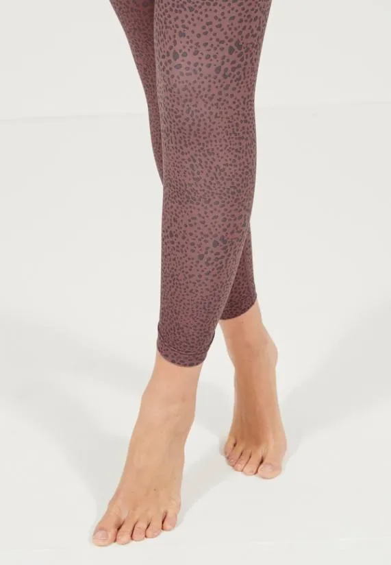 Sosandar Mauve and Grey Spot High Waisted Perfect Body Sculpting Activewear Leggings Mauve Grey Women Activewear