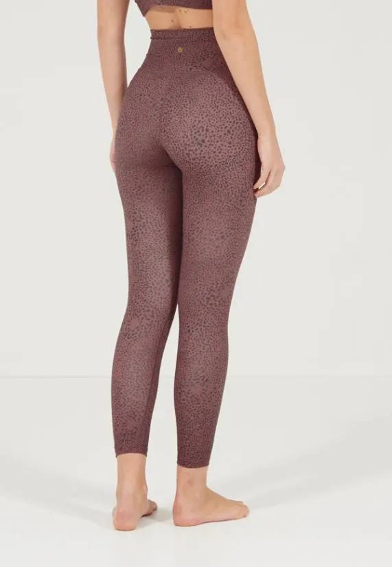 Sosandar Mauve and Grey Spot High Waisted Perfect Body Sculpting Activewear Leggings Mauve Grey Women Activewear