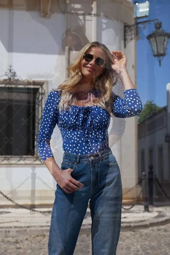 Sosandar Mid Blue Denim Girlfriend Jeans Mid Blue Women Jeans and Jeggings