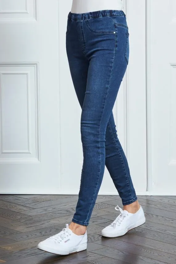 Sosandar Mid Blue Perfect Jeggings Mid Blue Women Jeans and Jeggings