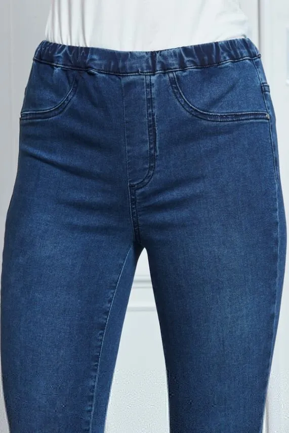 Sosandar Mid Blue Perfect Jeggings Mid Blue Women Jeans and Jeggings