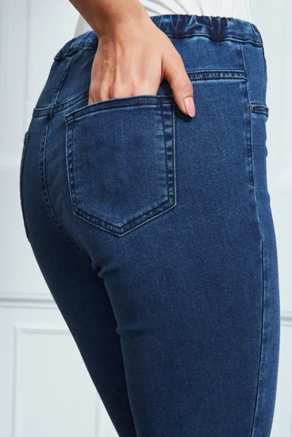 Sosandar Mid Blue Perfect Jeggings Mid Blue Women Jeans and Jeggings