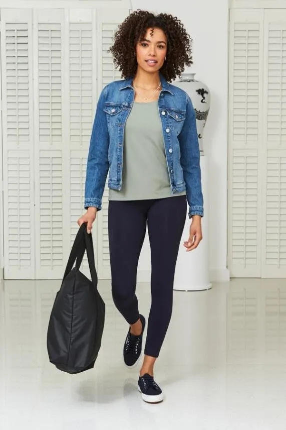 Sosandar Navy Blue Super Stretch High Waisted Leggings Navy Blue Women Leisurewear Sosandar Navy Blue Super Stretch High Waisted Leggings Navy Blue Women Leisurewear