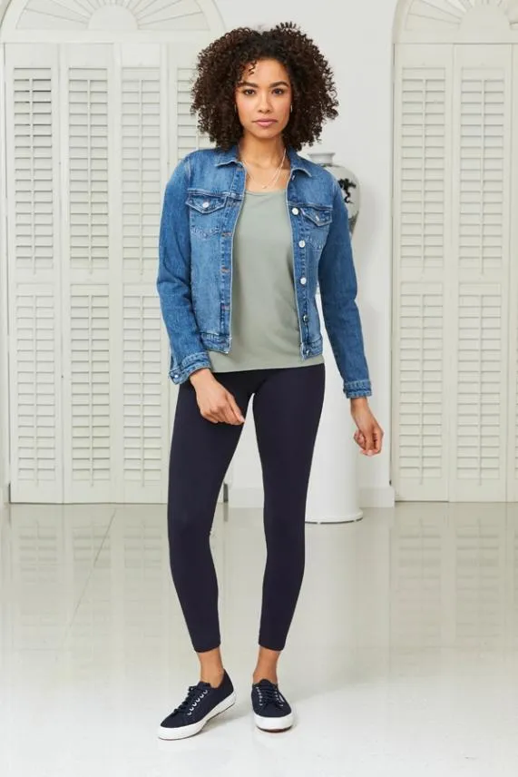 Sosandar Navy Blue Super Stretch High Waisted Leggings Navy Blue Women Leisurewear