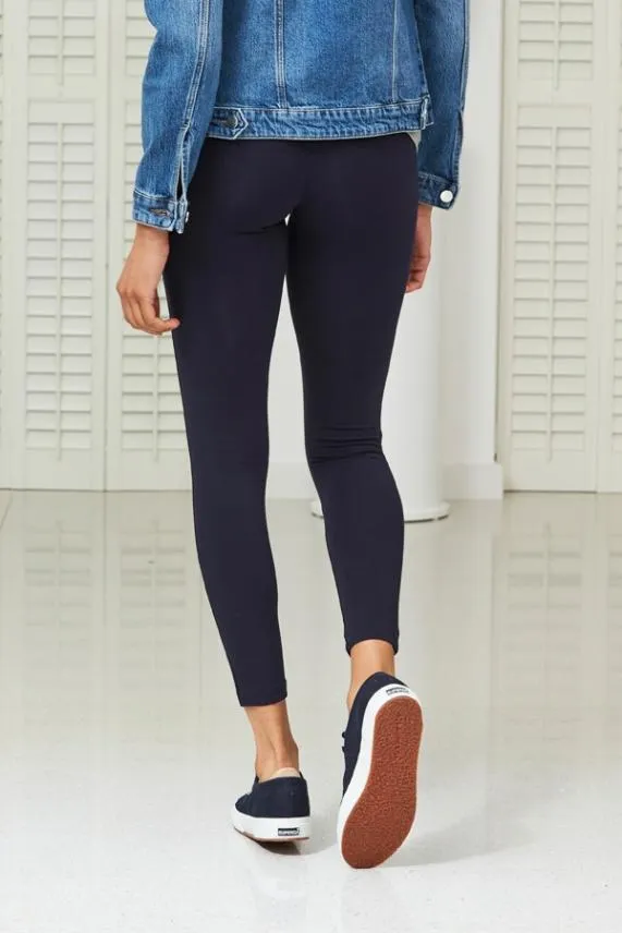 Sosandar Navy Blue Super Stretch High Waisted Leggings Navy Blue Women Leisurewear